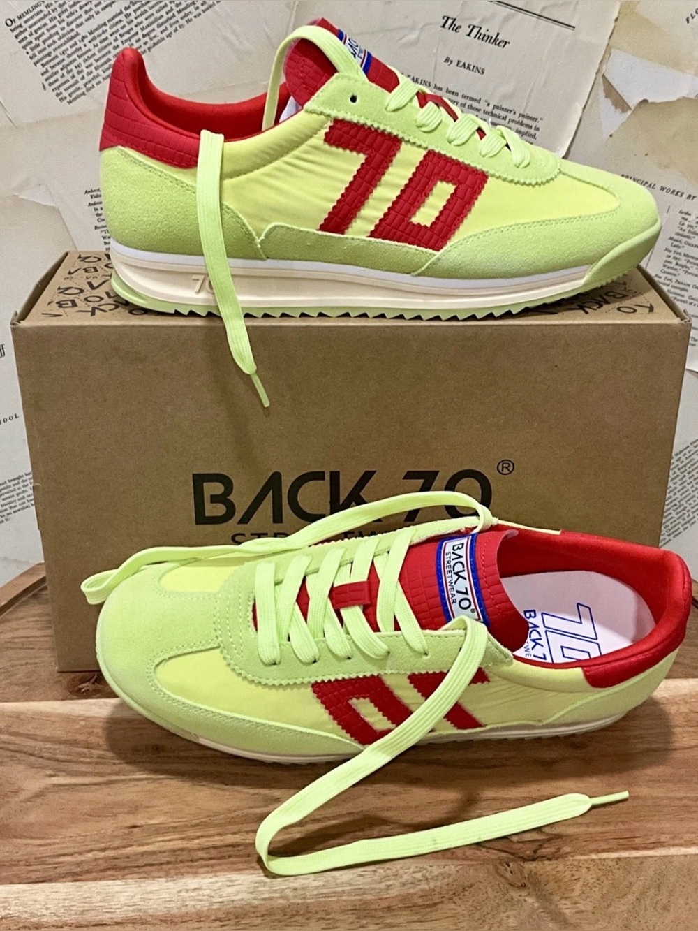 Free People Back70 Barkley Jogger Sneakers Nylon Suede Light Yellow Red